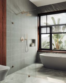 Душевая перегородка MaybahGlass MGD-268-2 79см бронза